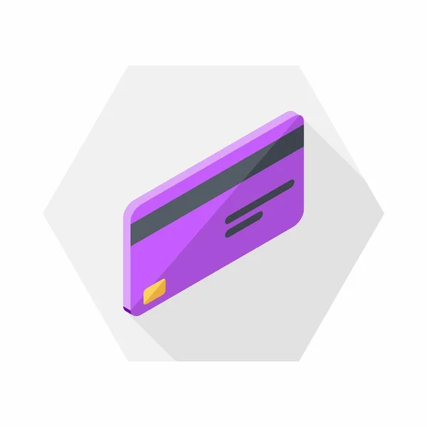 Cartão Crédito Ícone Visão Direita Roxo Vetor Isométrico — Vetor de Stock