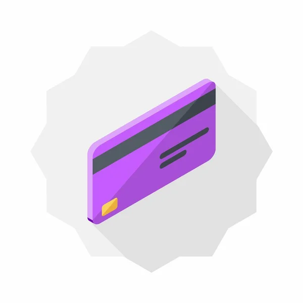 Cartão Crédito Ícone Visão Direita Roxo Vetor Isométrico — Vetor de Stock