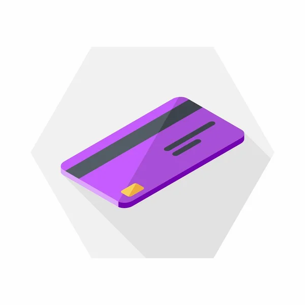 Credit Card Purple Right View Icon Vector Isometric — Stock Vector