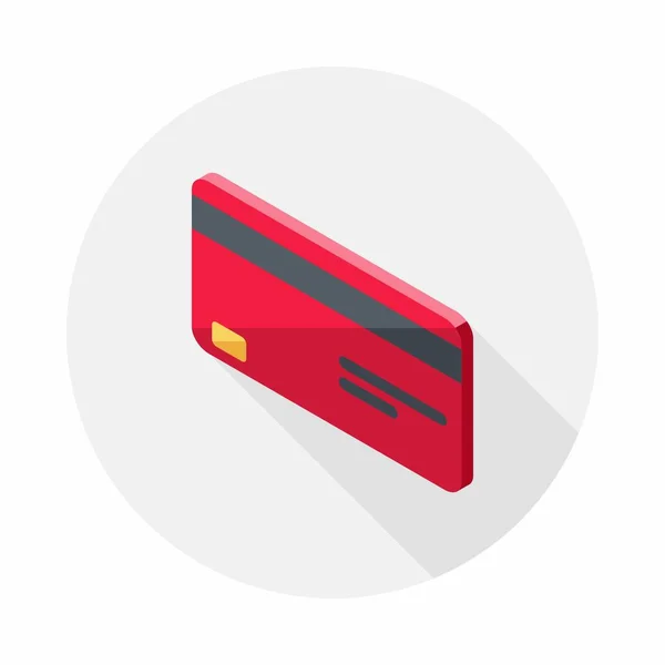 Kreditní Karta Red Left View Ikona Vektor Izometrický — Stockový vektor
