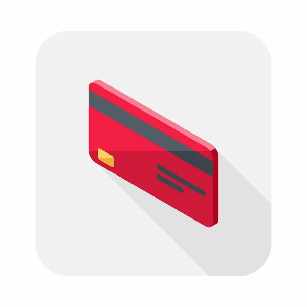 Kreditní Karta Red Left View Ikona Vektor Izometrický — Stockový vektor