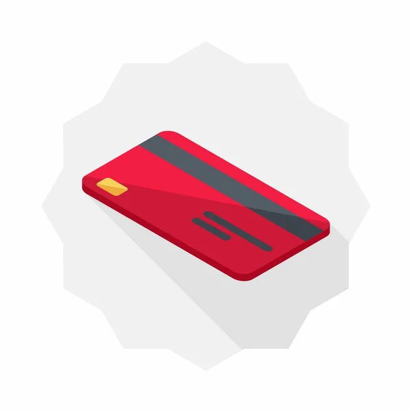 Kreditkarte Rot Links Symbolvektor Isometrisch — Stockvektor