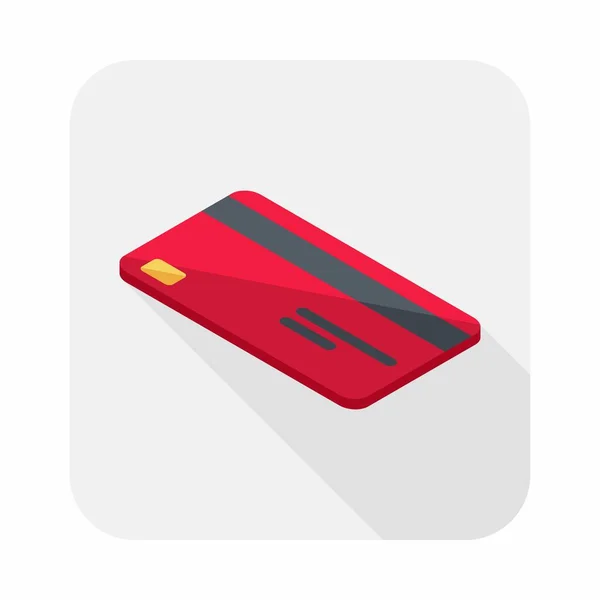 Kreditkarte Rot Links Symbolvektor Isometrisch — Stockvektor