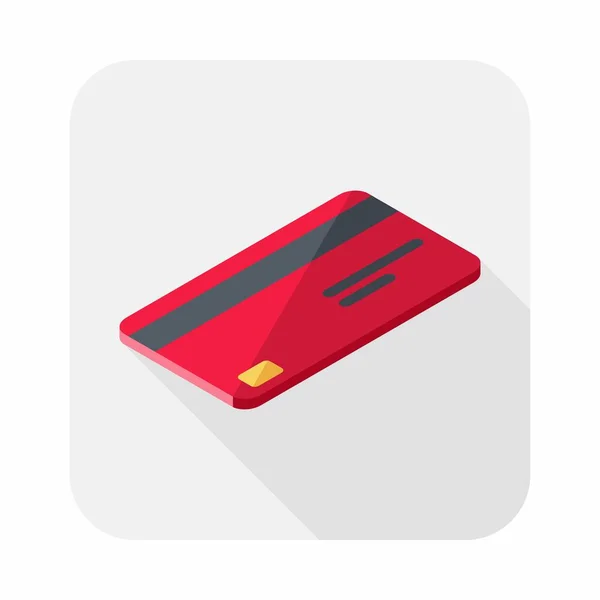 Kreditkort Röd Högervy Ikon Vektor Isometrisk — Stock vektor
