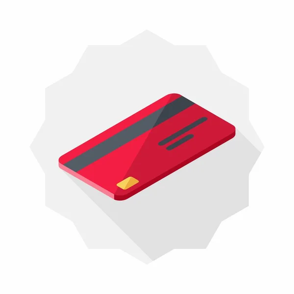 Kreditkarte Rot Rechts Ansicht Symbol Vektor Isometrisch — Stockvektor