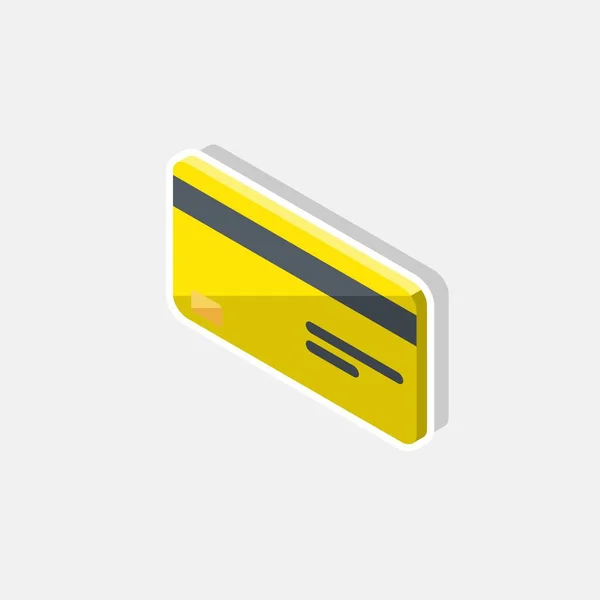 Kreditkarte Gelbe Ansicht Links Weißer Strich Schattensymbol Vektor Isometrisch — Stockvektor