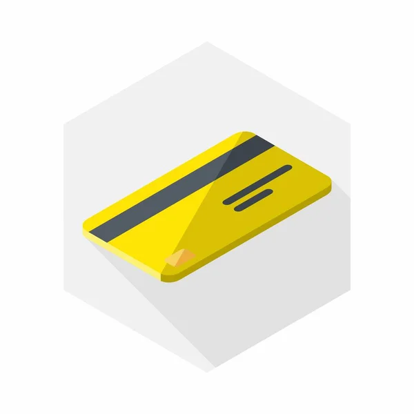 Кредитна Картка Жовтий Значок Праворуч Вектор Ізометричний — стоковий вектор