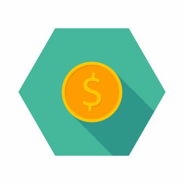 Altın sikke ikonu vektörü izole edildi.