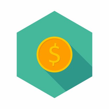 Altın sikke ikonu vektörü izole edildi.