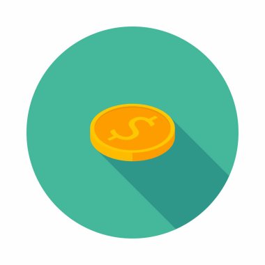 Altın sikke sol görünüm ikon vektörü izometrik.