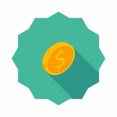 Altın sikke sağ görünüm ikon vektörü izometrik.