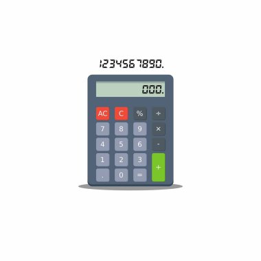 Hesaplayıcı ve Sayısal Sayısal Gölge simgesi vektörü izole edildi.