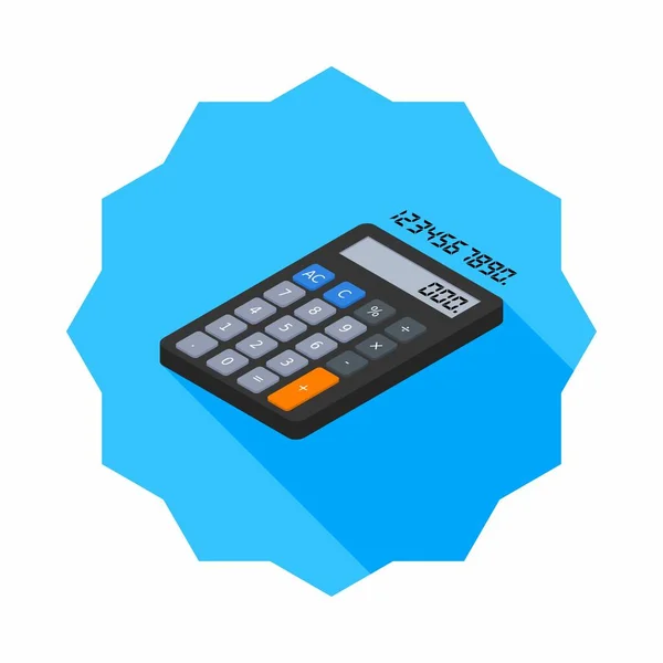 Calculadora Número Digital Vista Izquierda Icono Vector Isométrico — Vector de stock