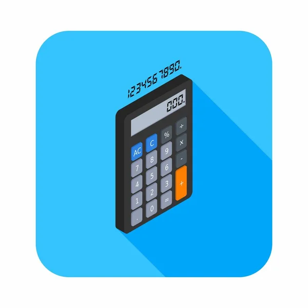 Calculatrice Numérotation Numérique Icône Vue Droite Vecteur Isométrique — Image vectorielle