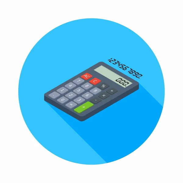 Calculadora Número Digital Vista Izquierda Icono Vector Isométrico — Vector de stock