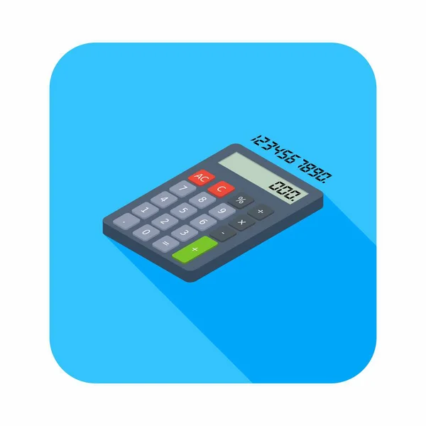 Calculator Digital Number Left View Icon Vector Isometric — Stock Vector