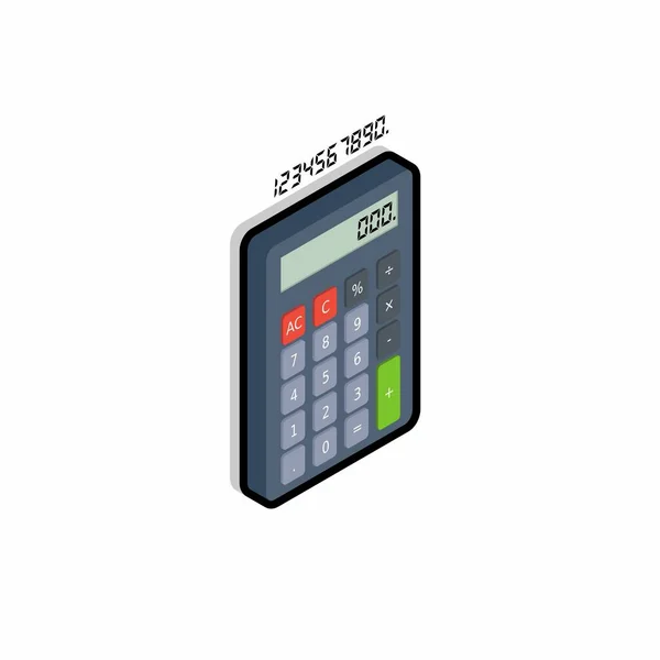 計算機とデジタル番号の右側のビュー黒いストロークと影のアイコンベクトルの等価性 — ストックベクタ