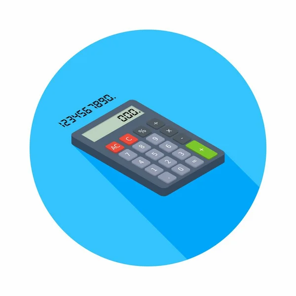 Calculatrice Numérotation Numérique Icône Vue Droite Vecteur Isométrique — Image vectorielle