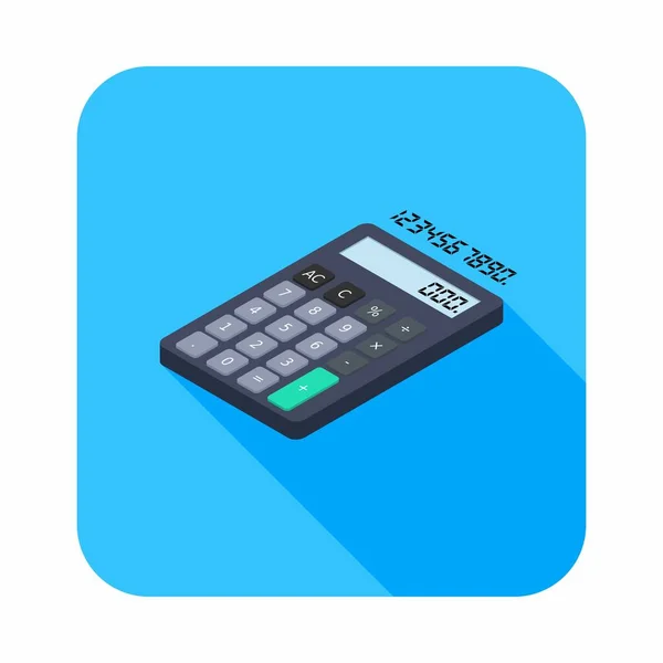 Calculadora Número Digital Vista Izquierda Icono Vector Isométrico — Vector de stock