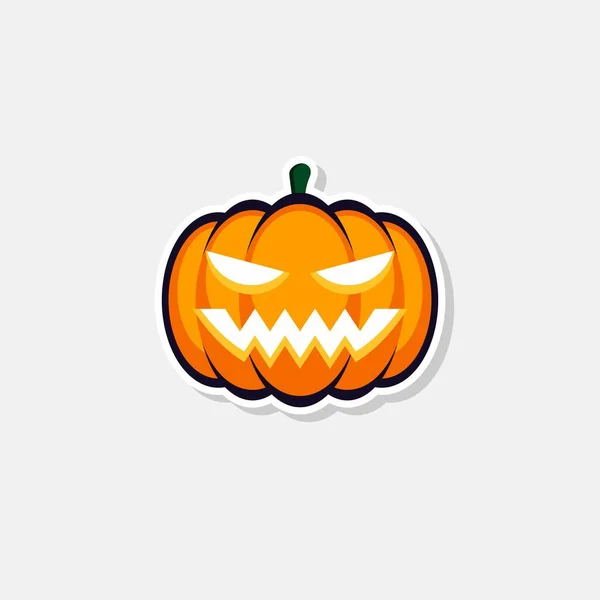 Citrouille Halloween Effrayant Effrayant Citrouilles Effrayant Vacances Halloween Coup Blanc — Image vectorielle