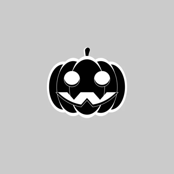 Halloween Kürbis Gruselige Oder Gruselige Kürbisse Halloween Feiertag Weißes Umrissdesign — Stockvektor