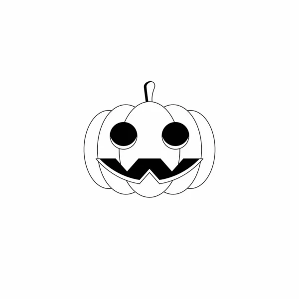 Halloween Pumpkin Scary Spooky Creepy Pumpkins Halloween Holiday Black Outline — Stock Vector
