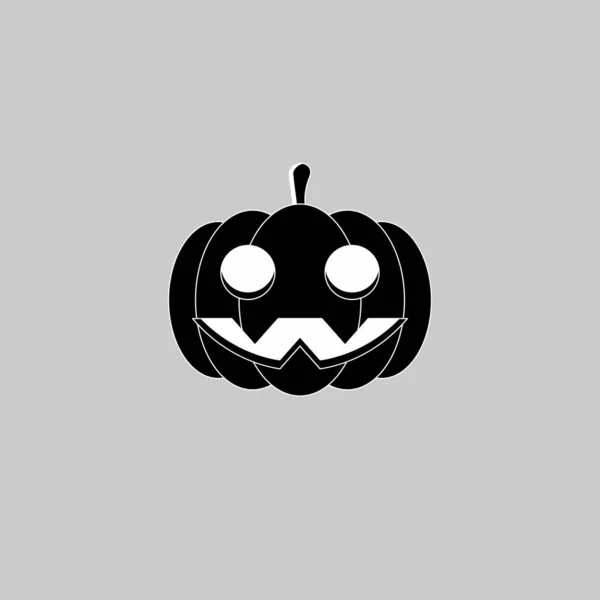 Halloween Pumpkin Scary Spooky Creepy Pumpkins Halloween Holiday White Outline — Stock Vector