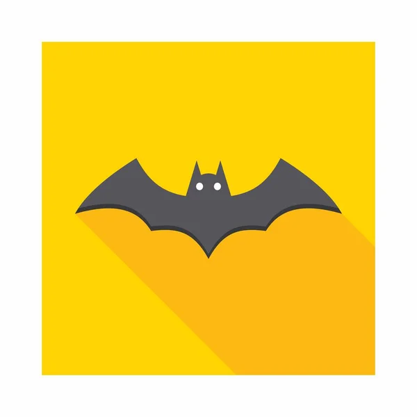 Halloween Bat Icon Glowing Eyes Halloween Holiday Isolated Icon Flat — Stock Vector