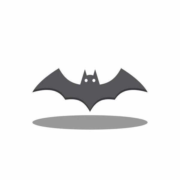 Halloween Bat Ikona Zářícíma Očima Halloween Dovolená Stínový Design Izolovaná — Stockový vektor