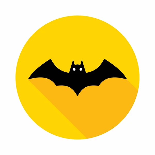 Halloween Bat Ikona Zářícíma Očima Halloween Dovolená Izolovaná Ikona Vektorová — Stockový vektor