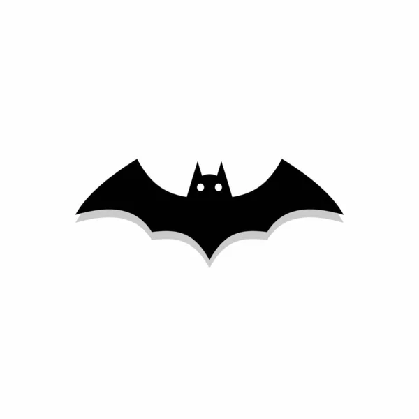 Ícone Morcego Halloween Com Olhos Brilhantes Feriado Halloween Design Sombra — Vetor de Stock