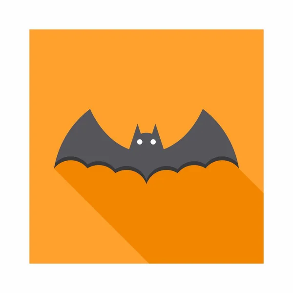 Halloween Bat Icon Glowing Eyes Halloween Holiday Isolated Icon Flat — Stock Vector