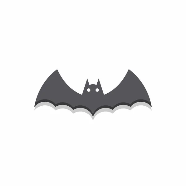 Halloween Bat Icon Glowing Eyes Halloween Holiday Shadow Design Isolated — Stock Vector
