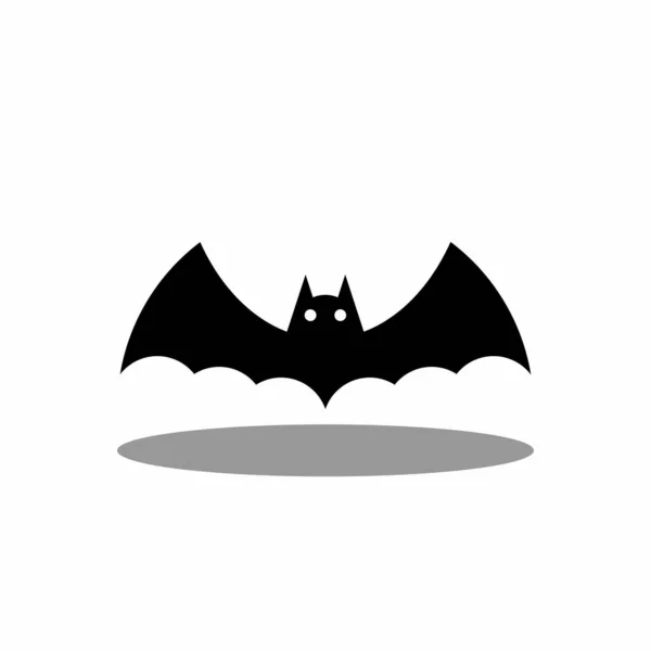 Halloween Bat Ikona Zářícíma Očima Halloween Dovolená Stínový Design Izolovaná — Stockový vektor