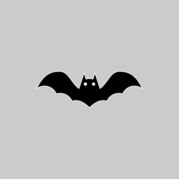Ícone Morcego Halloween Com Olhos Brilhantes Feriado Halloween Desenho Esboço — Vetor de Stock