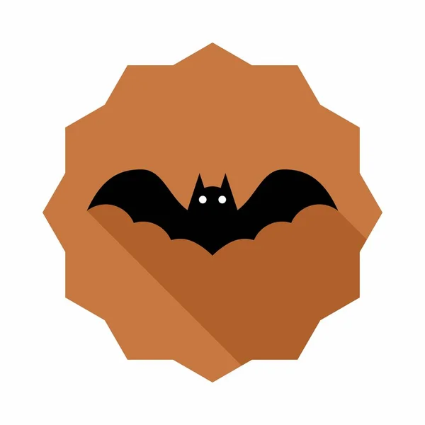Ícone Morcego Halloween Com Olhos Brilhantes Feriado Halloween Ícone Isolado — Vetor de Stock
