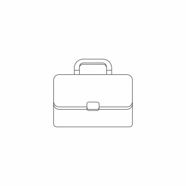 Evrak çantası Black Outline vektörü izole edildi. Düz biçim vektör illüstrasyonu.