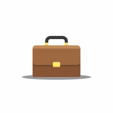 Evrak çantası Gölge vektörü izole edildi. Düz biçim vektör illüstrasyonu.