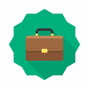 Evrak çantası ikon vektörü izole edildi. Düz biçim vektör illüstrasyonu.