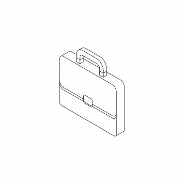 Evrak çantası Siyah Dış Görünüm ikon vektörü izometrik. Düz biçim vektör illüstrasyonu.