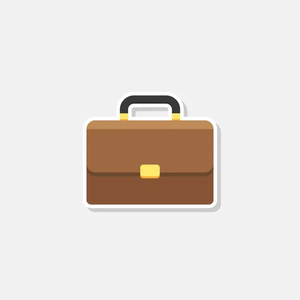Briefcase White Stroke Shadow Icon Vector Isolated Flat Style Vector — Stock Vector