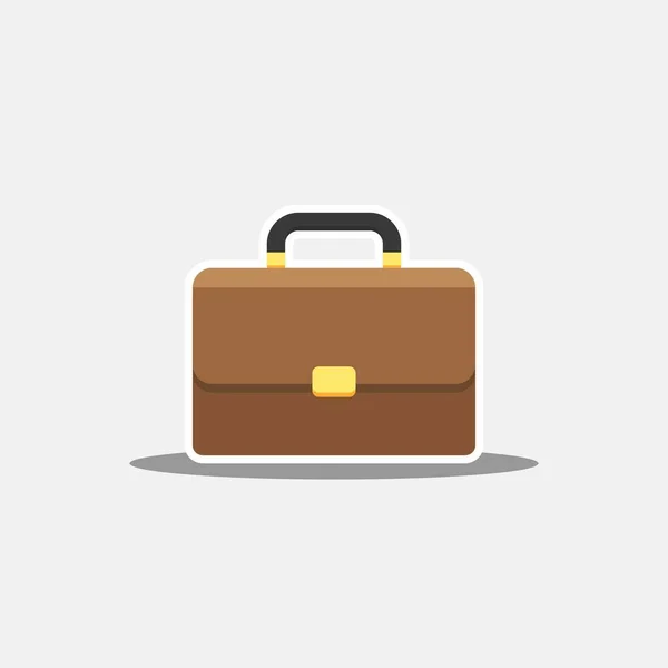 Briefcase White Stroke Shadow Icon Vector 스타일 일러스트 — 스톡 벡터