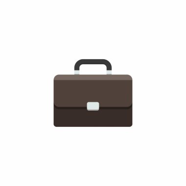 Evrak çantası Beyaz Arkaplan ikon vektörü izole edildi. Düz biçim vektör illüstrasyonu.