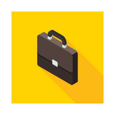 Evrak çantası sol görünüm ikon vektörü izometrik. Düz biçim vektör illüstrasyonu.