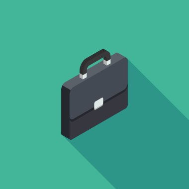 Evrak çantası sağ görünüm ikon vektörü izometrik. Düz biçim vektör illüstrasyonu.