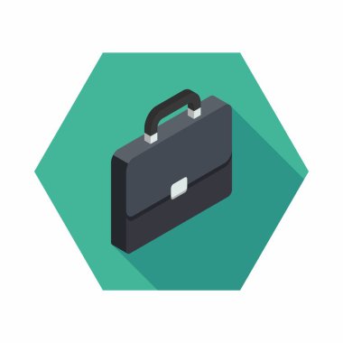 Evrak çantası sağ görünüm ikon vektörü izometrik. Düz biçim vektör illüstrasyonu.