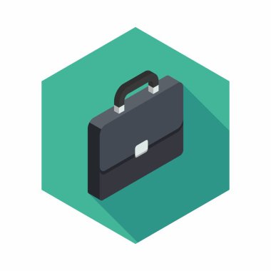 Evrak çantası sağ görünüm ikon vektörü izometrik. Düz biçim vektör illüstrasyonu.