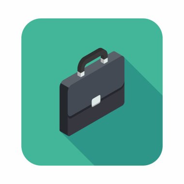 Evrak çantası sağ görünüm ikon vektörü izometrik. Düz biçim vektör illüstrasyonu.