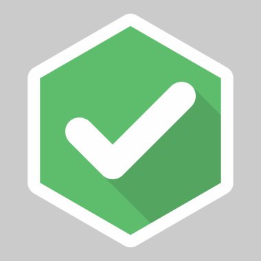 Kontrol işaretleri, tik işaretleri, kabul edildi, onaylandı, evet, doğru, tamam, doğru seçimler, görev tamamlama, oylama. - vektör işaretleri yeşil renkte. Beyaz kulaç ve gölge tasarımı. İzole edilmiş bir ikon. Düz biçim vektör illüstrasyonu.