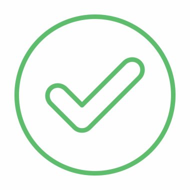 Kontrol işaretleri, tik işaretleri, kabul edildi, onaylandı, evet, doğru, tamam, doğru seçimler, görev tamamlama, oylama. - vektör işaretleri yeşil renkte. İzole edilmiş bir ikon. Düz biçim vektör illüstrasyonu.